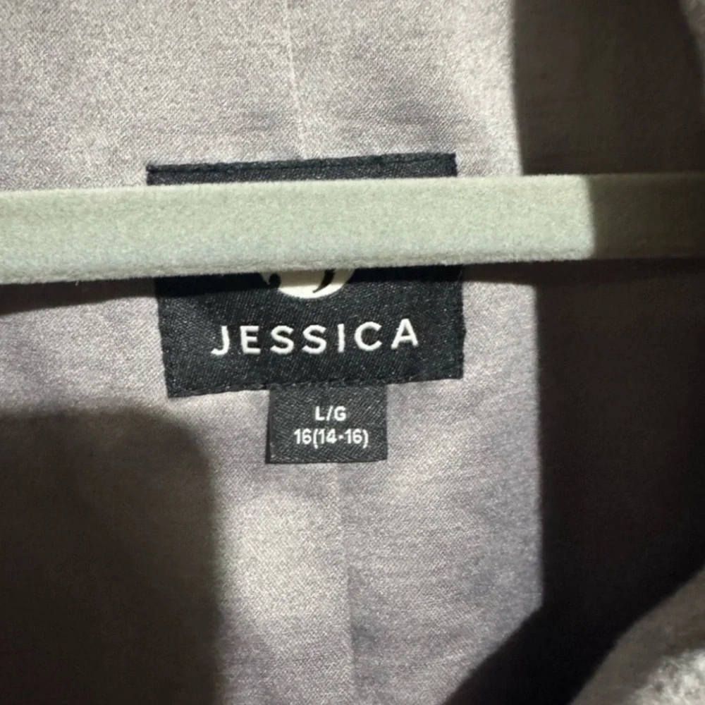 Jessica Light Gray Plush-Cuff Shawl Collar Robe Jacket - Picture 3 of 4